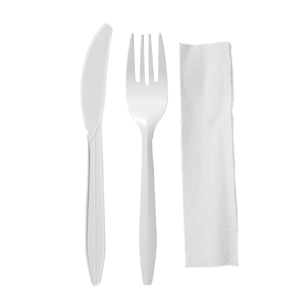 Kit de Cubiertos de 14cm (Cuchillo, Tenedor, Servilleta) 500pc