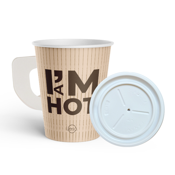 Vaso de Cafe de 6oz Con Asa CON TAPA PLANA