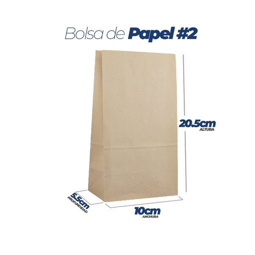 [BOPAK2] BOLSA DE PAPEL No.2 500pc