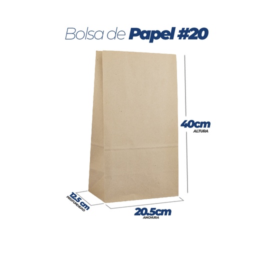 [BOPAK20] BOLSA DE PAPEL No.20 500pc