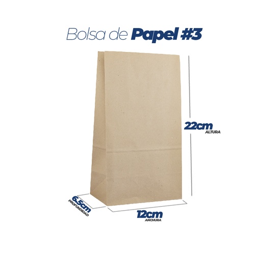 [BOPAK3] BOLSA DE PAPEL No.3 500pc