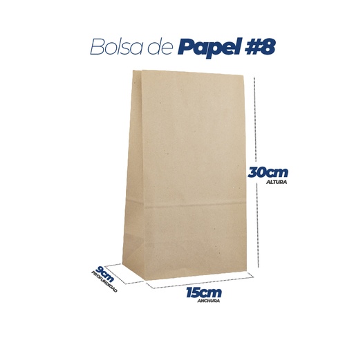[BOPAK8] BOLSA DE PAPEL No.8 500pc