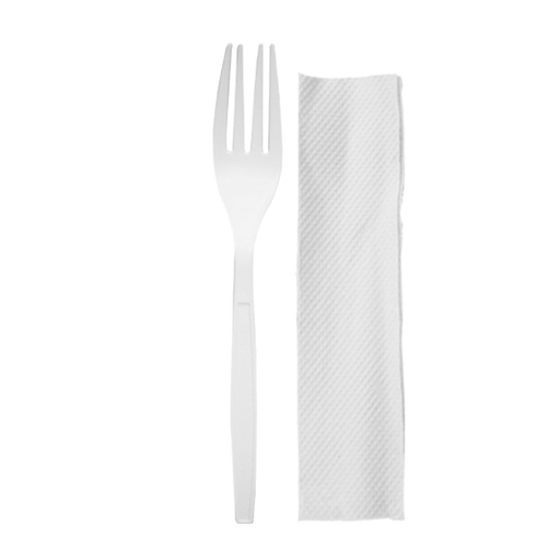 [602BS-10X100] TENEDOR  CON SERVILLETA