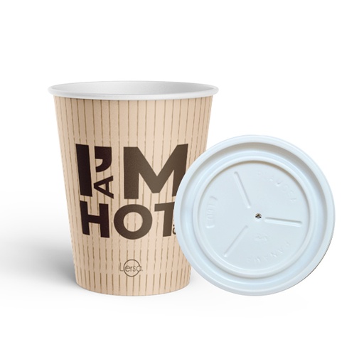 Vaso de Cafe de 8oz CON TAPA PLANA