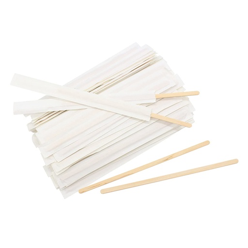 [RB14EP] 140*4.6*1.3mm bamboo coffee stirrer, paper wrapped 